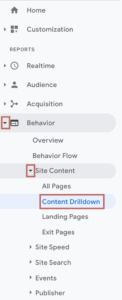 Measuring the performance of your blog post with Google Analytics | Finding The Content Drilldown Report